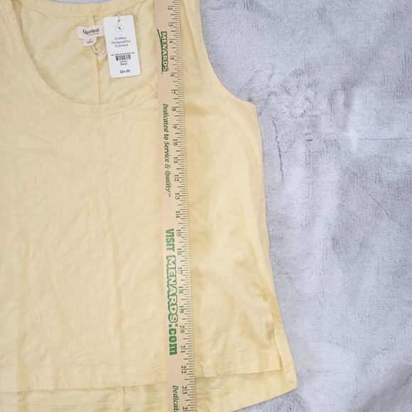 UpWest Womens Size Small 100% Cotton Yellow Tank Top Shirt Feminine Cruise Pool - Picture 2 of 7